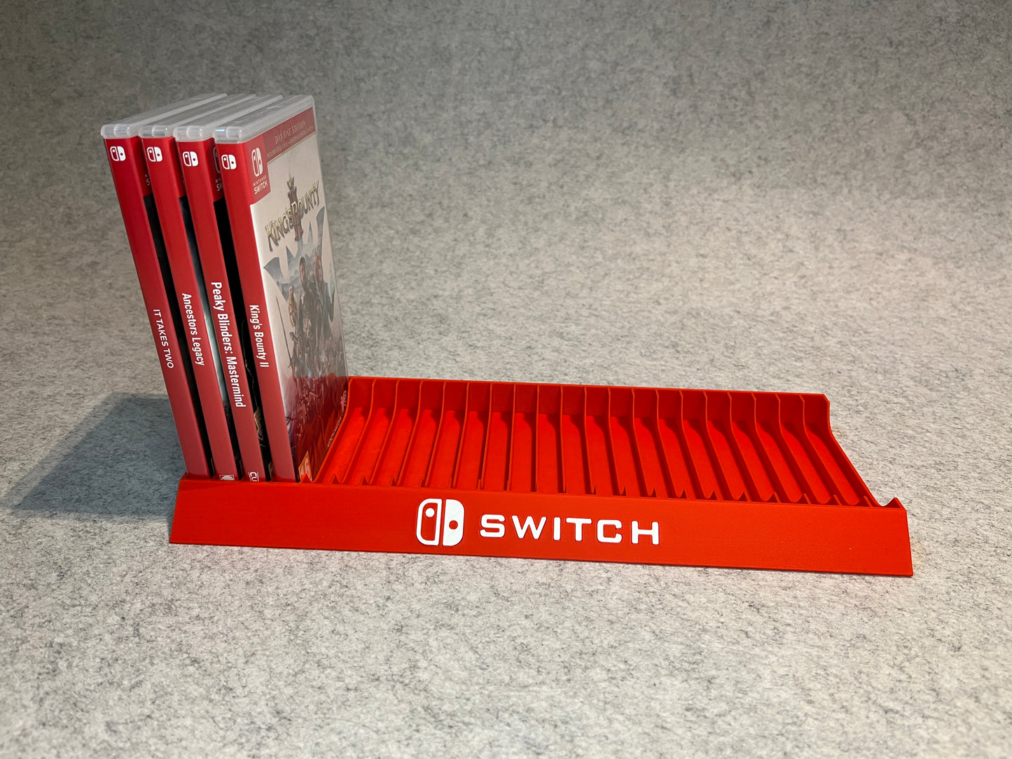 Spelställ för 24 Nintendo Switch-spel med Switch-loggan