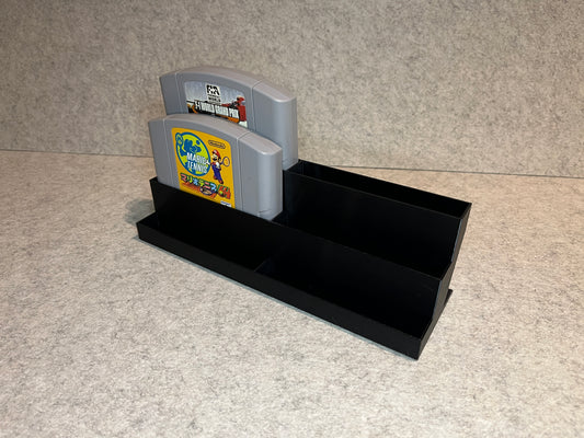 Spelställ för 6 Nintendo 64-kassetter - trestegsdesign