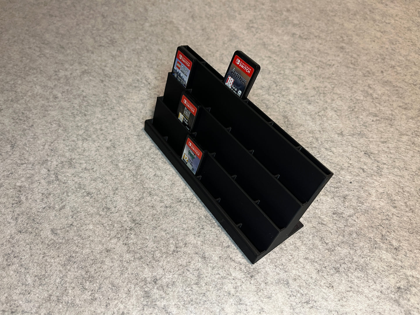 Spelställ för 24 Nintendo Switch cartridge – trappstegsdesign (stort)