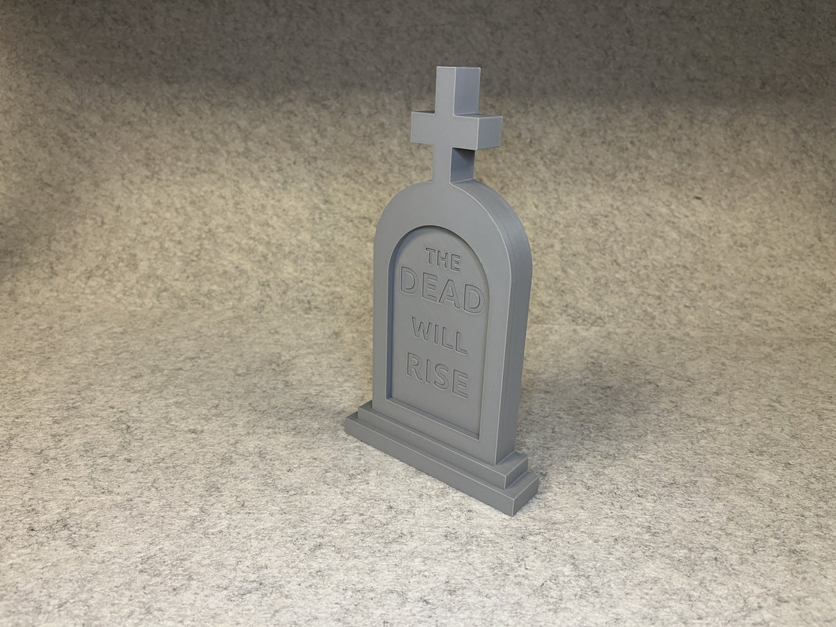 Gravsten med graverad text THE DEAD WILL RISE – bild 5