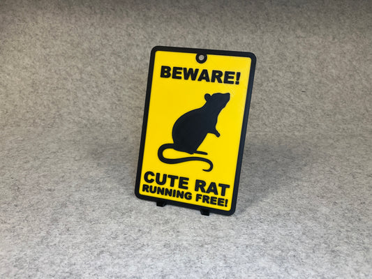 Väggdekor råtta - Beware Cute Rat